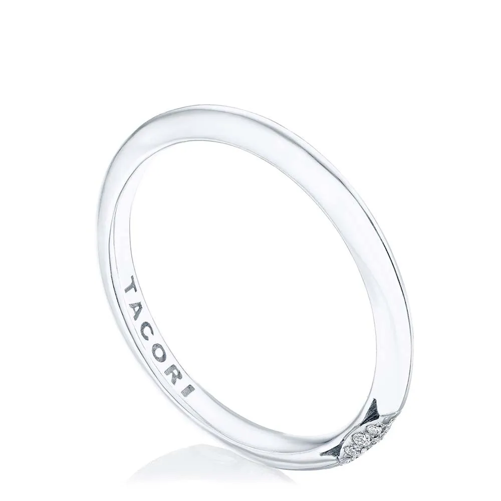 18k White Gold High Polish Finish Wedding Band