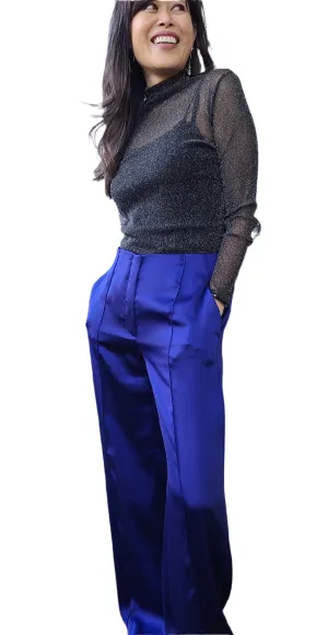 27491 Agatha Royal Blue Wide Leg Trouser