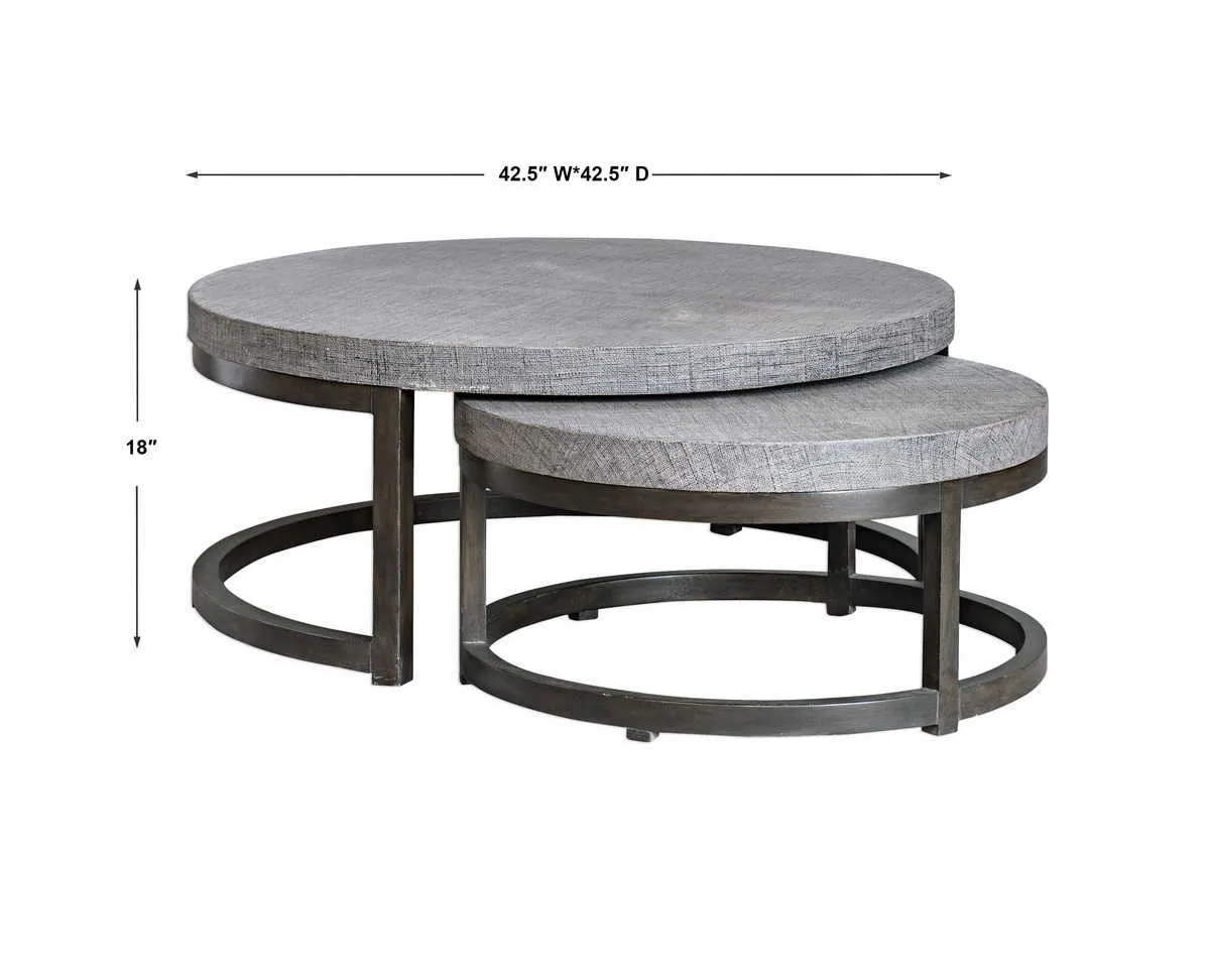 Aiyara Gray Nesting Tables, S/2