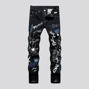 All-over-print men's y2k jeans