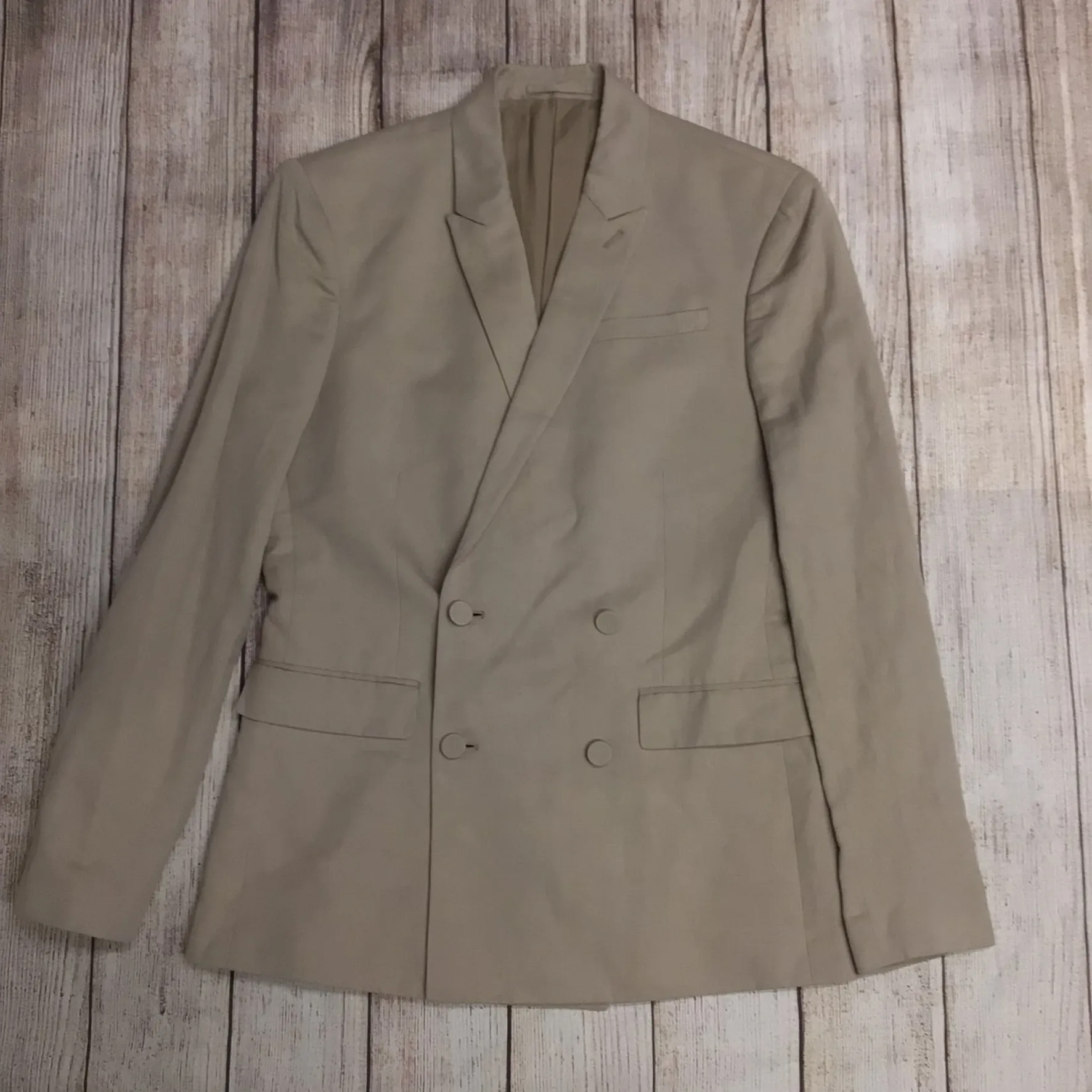 AllSaints Beige/Cream Double Breasted Blazer Jacket Size Ch42" (approx.)