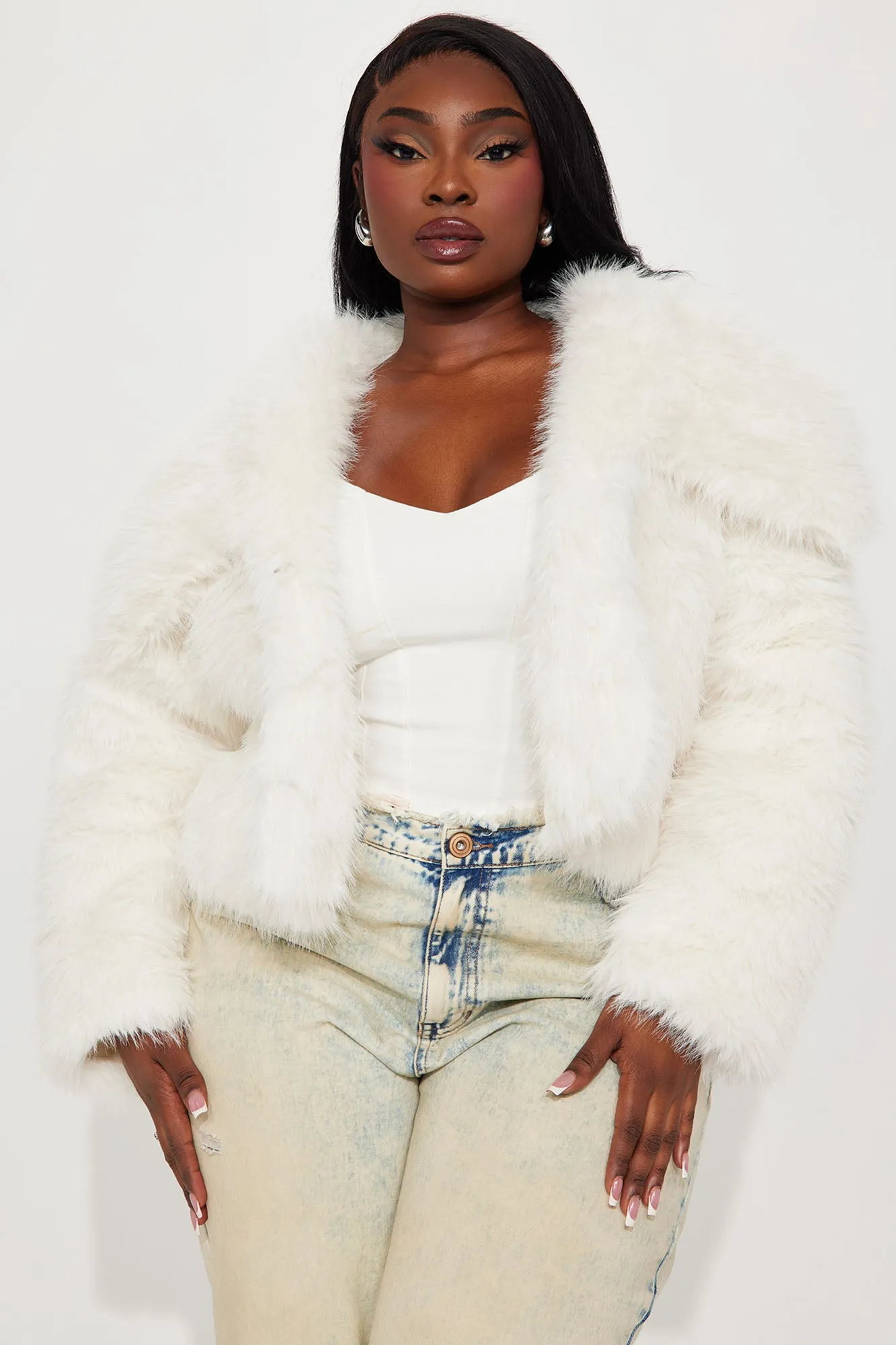 Already Chose Faux Fur Jacket - Cream