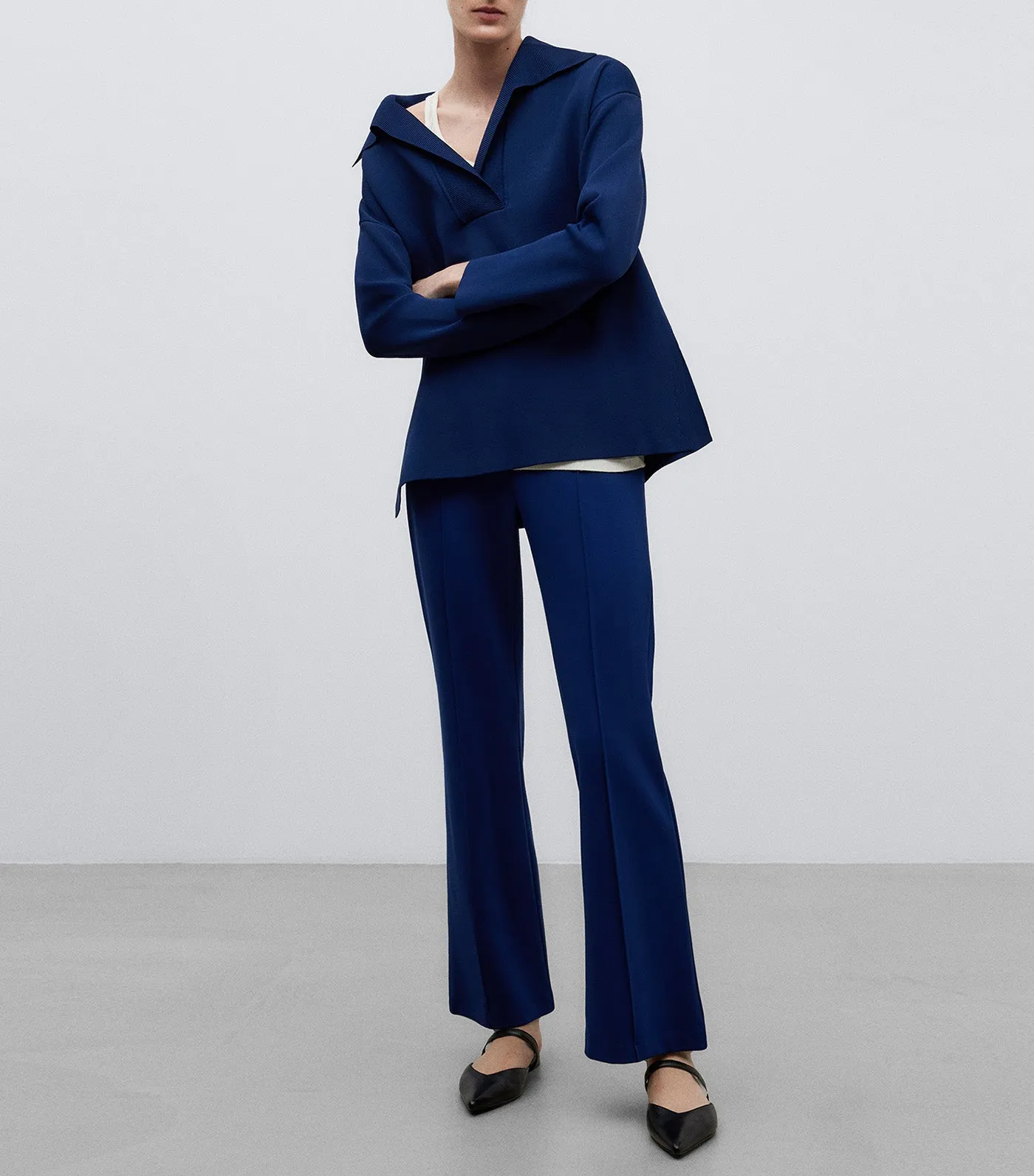 Ankle Trousers Navy Blue