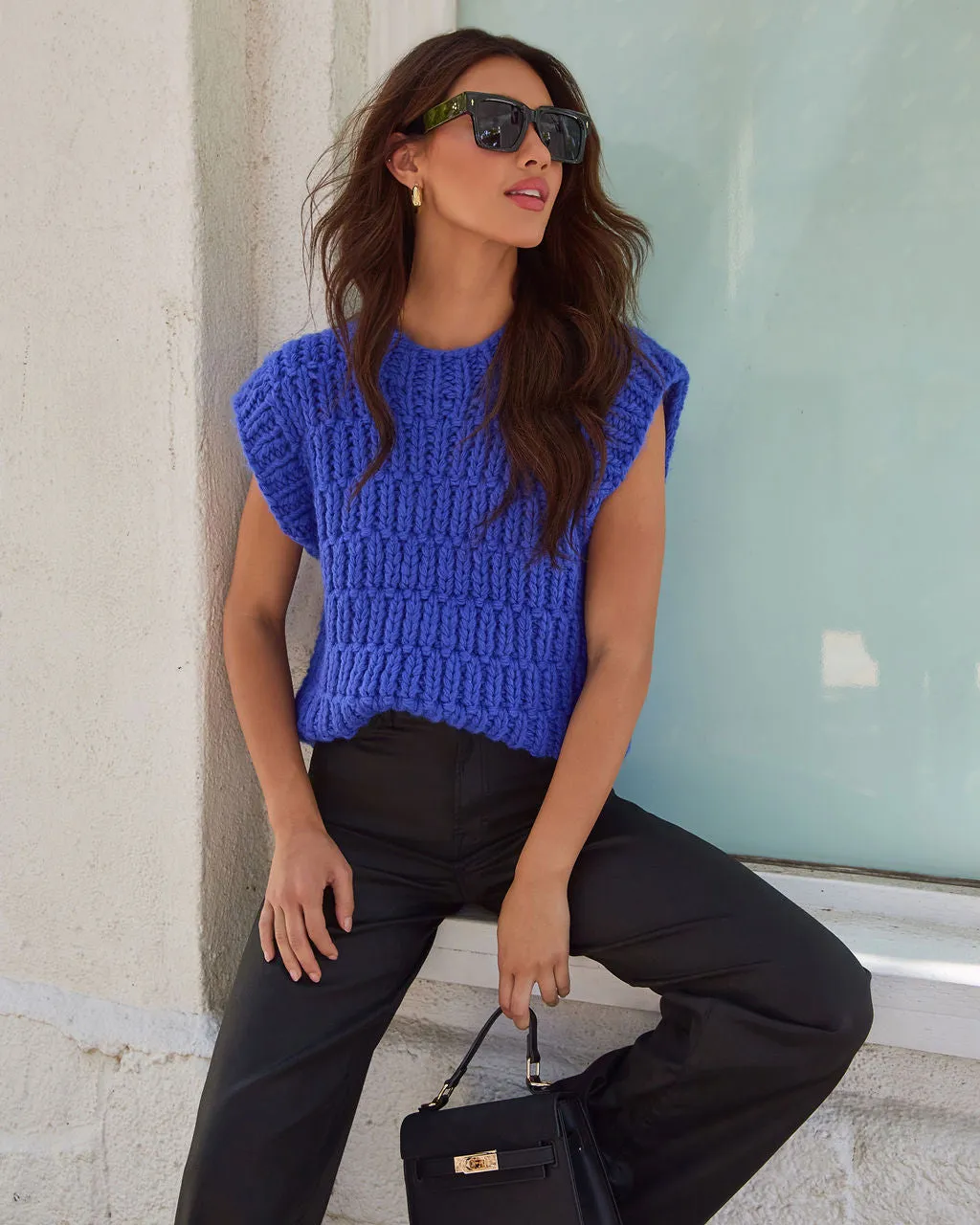 Annaline Cap Sleeve Crochet Sweater