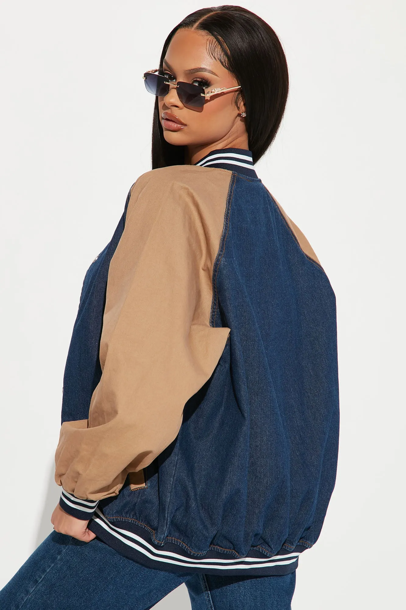 Back In Style Bomber Jacket - Denim