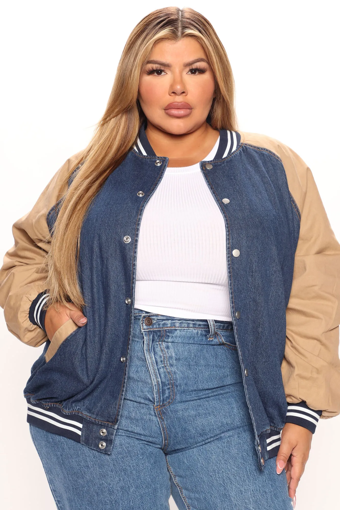 Back In Style Bomber Jacket - Denim