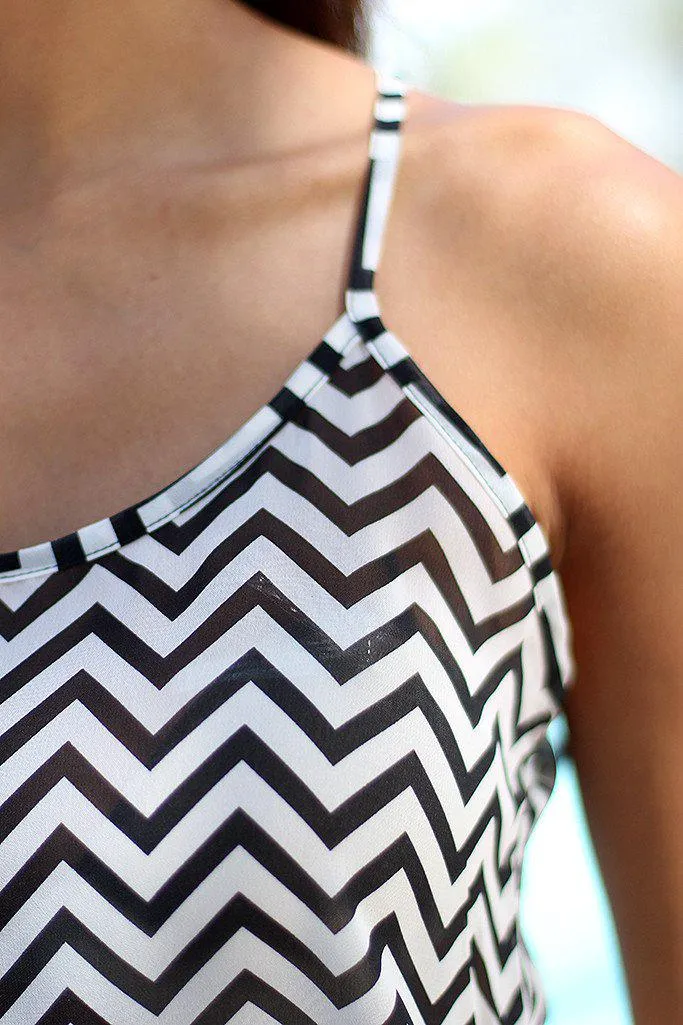 Black and White Chevron Tank Top