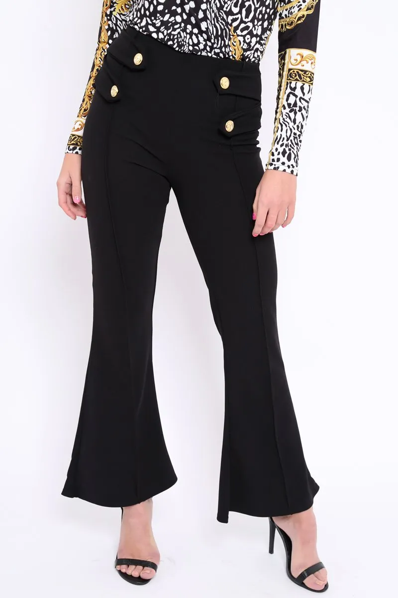 Black Kick Flare Pants - Rita