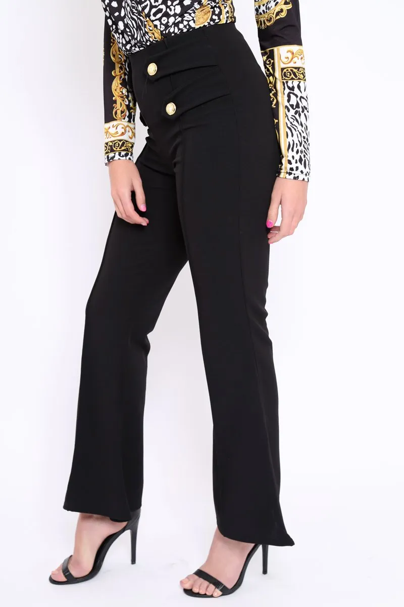 Black Kick Flare Pants - Rita