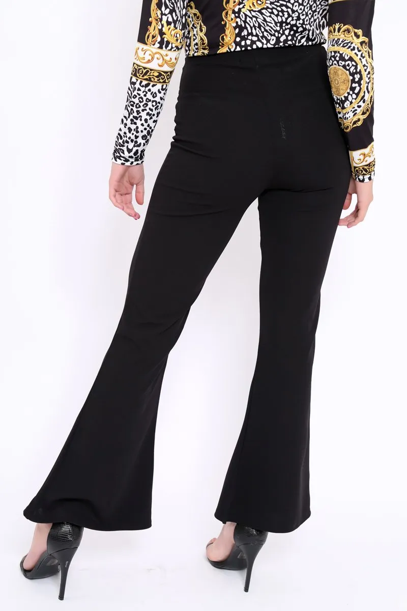 Black Kick Flare Pants - Rita