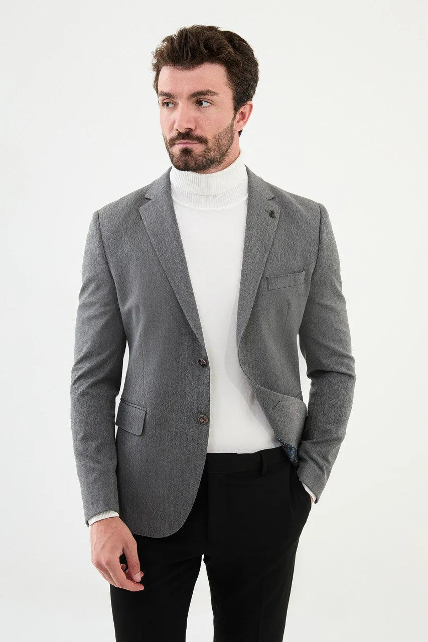 Bojoni Torretta Slim Fit Light Grey Blazer