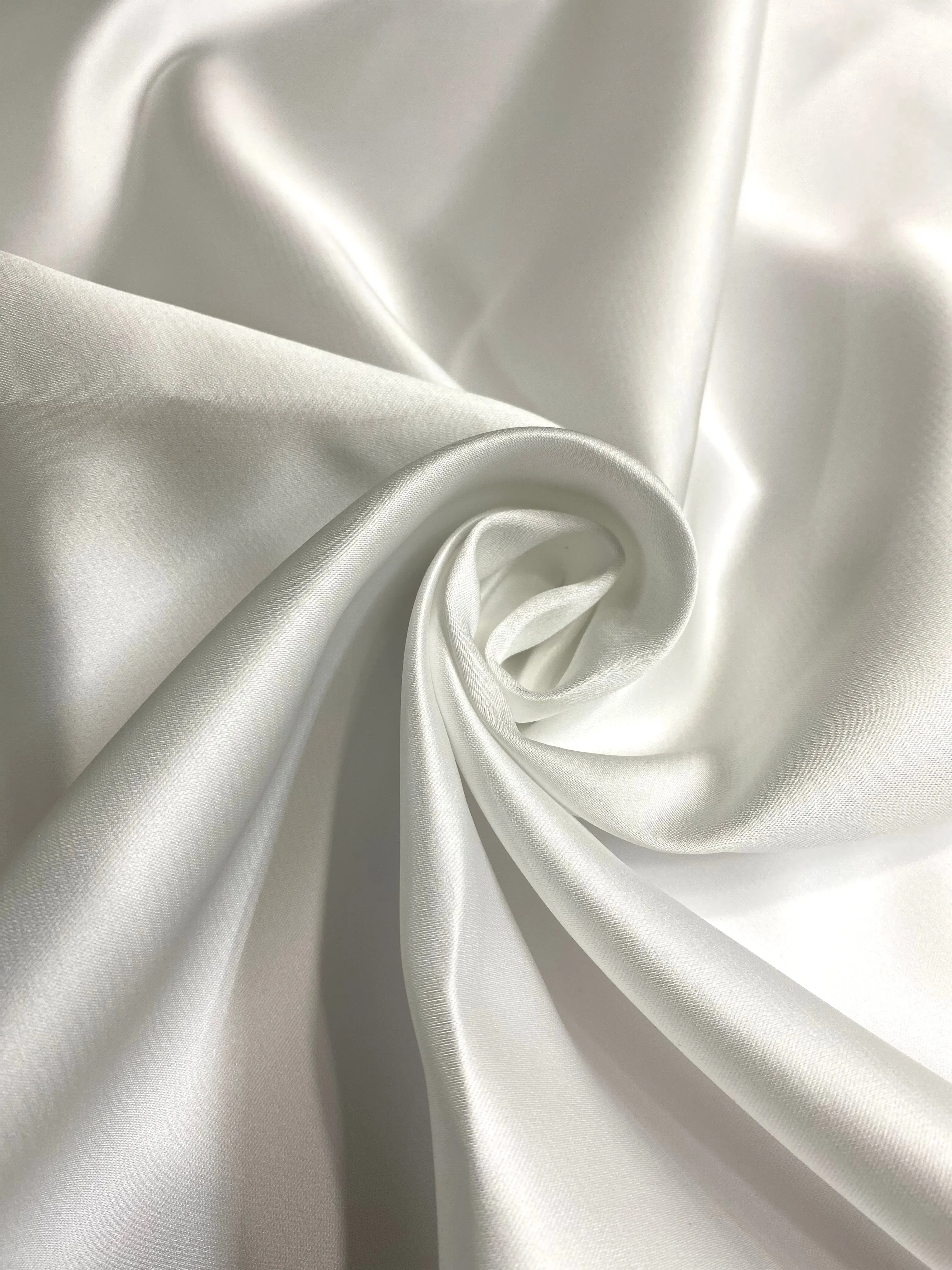 Bright White Italian Double Face Poly Satin