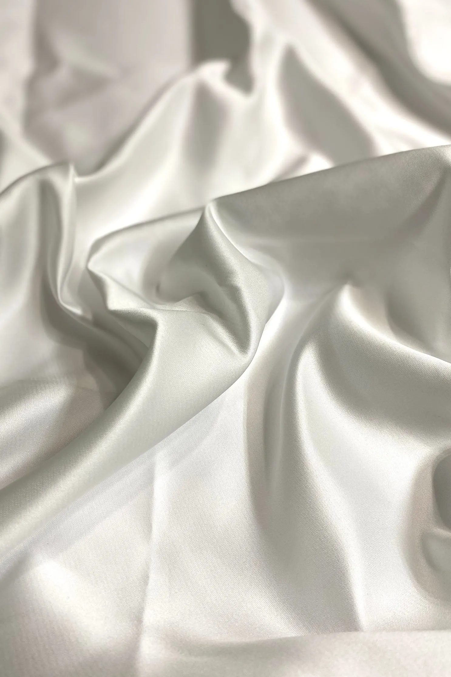 Bright White Italian Double Face Poly Satin