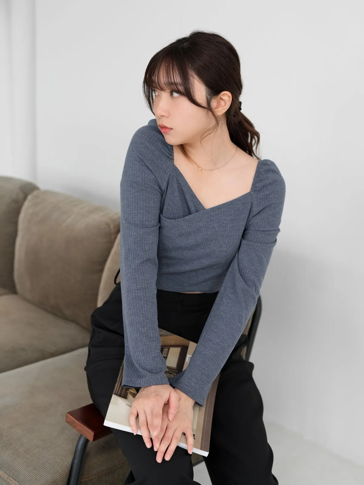 Ceres Wrap Front Knit Top*