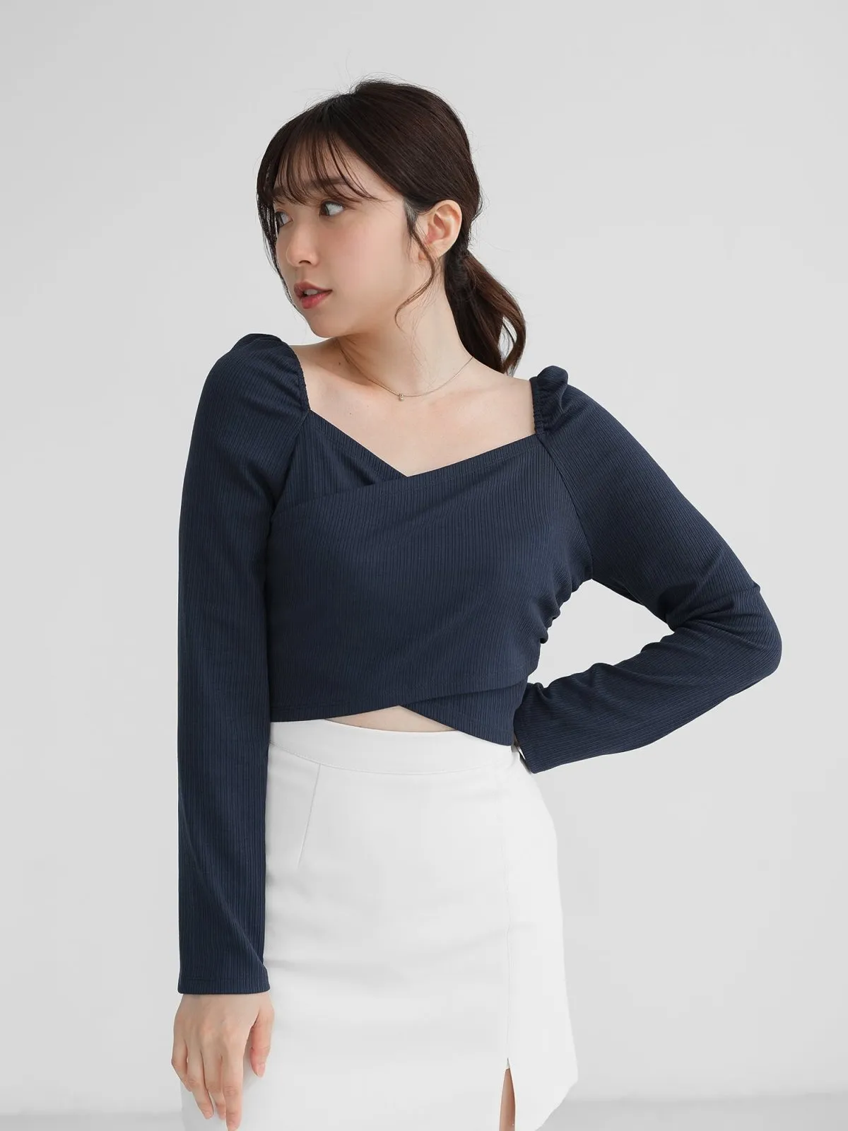 Ceres Wrap Front Knit Top*