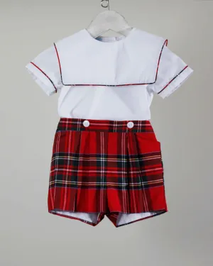 Charming Little Ones Red Plaid Set