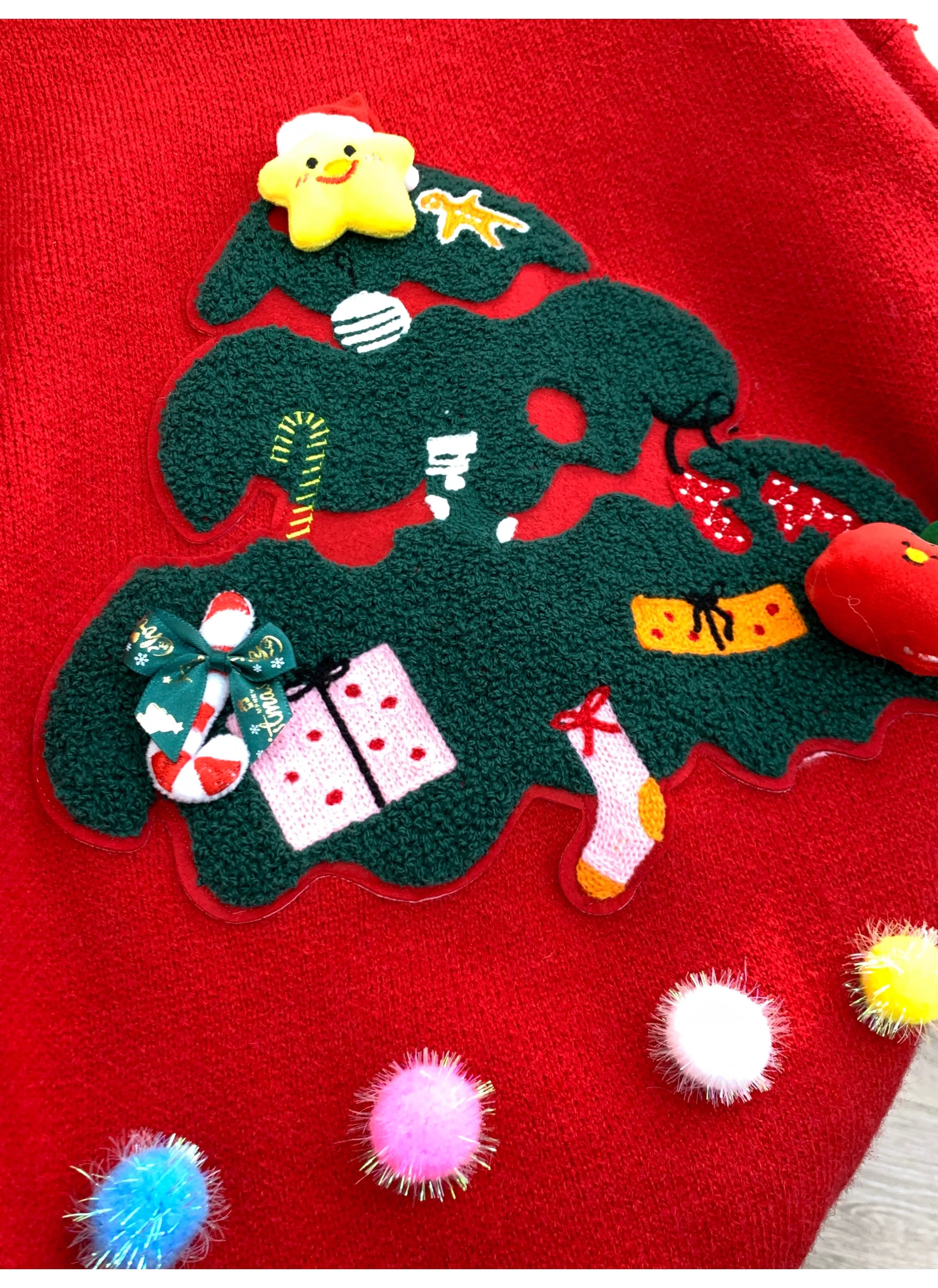 Christmas tree sweater design knitted top     S4737