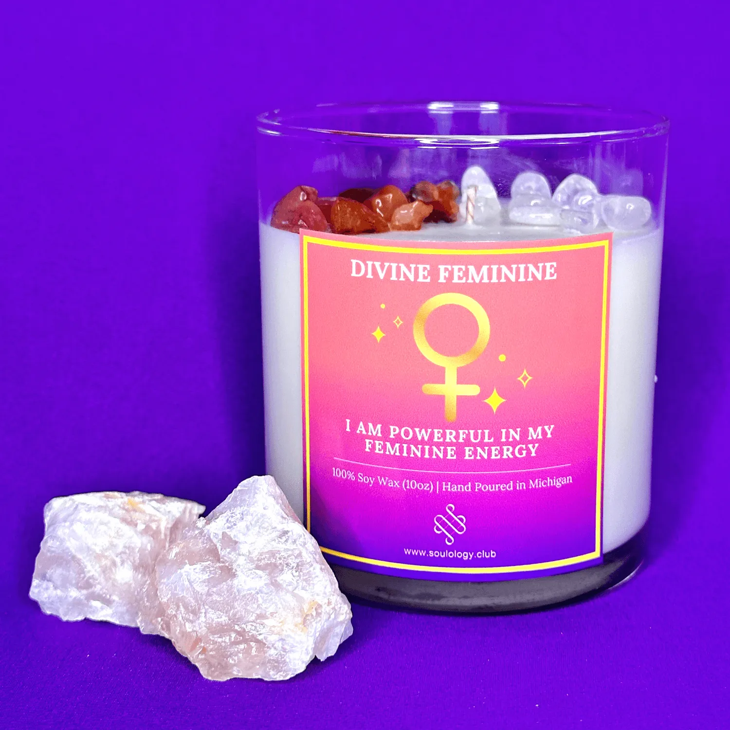 Divine Feminine Crystal Candle