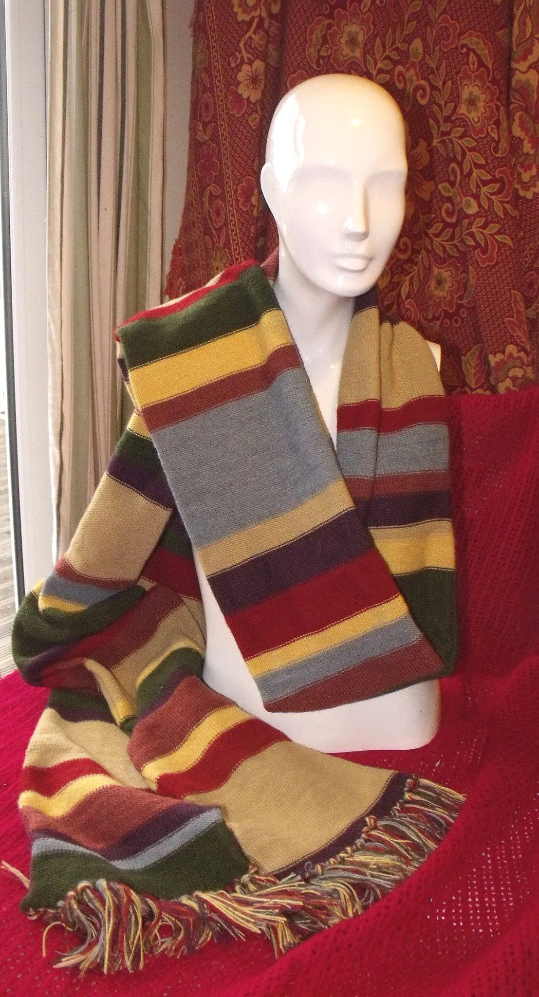 Dr Who, Handmade multi coloured scarf, 12ft in length, Tom Baker, Season 12