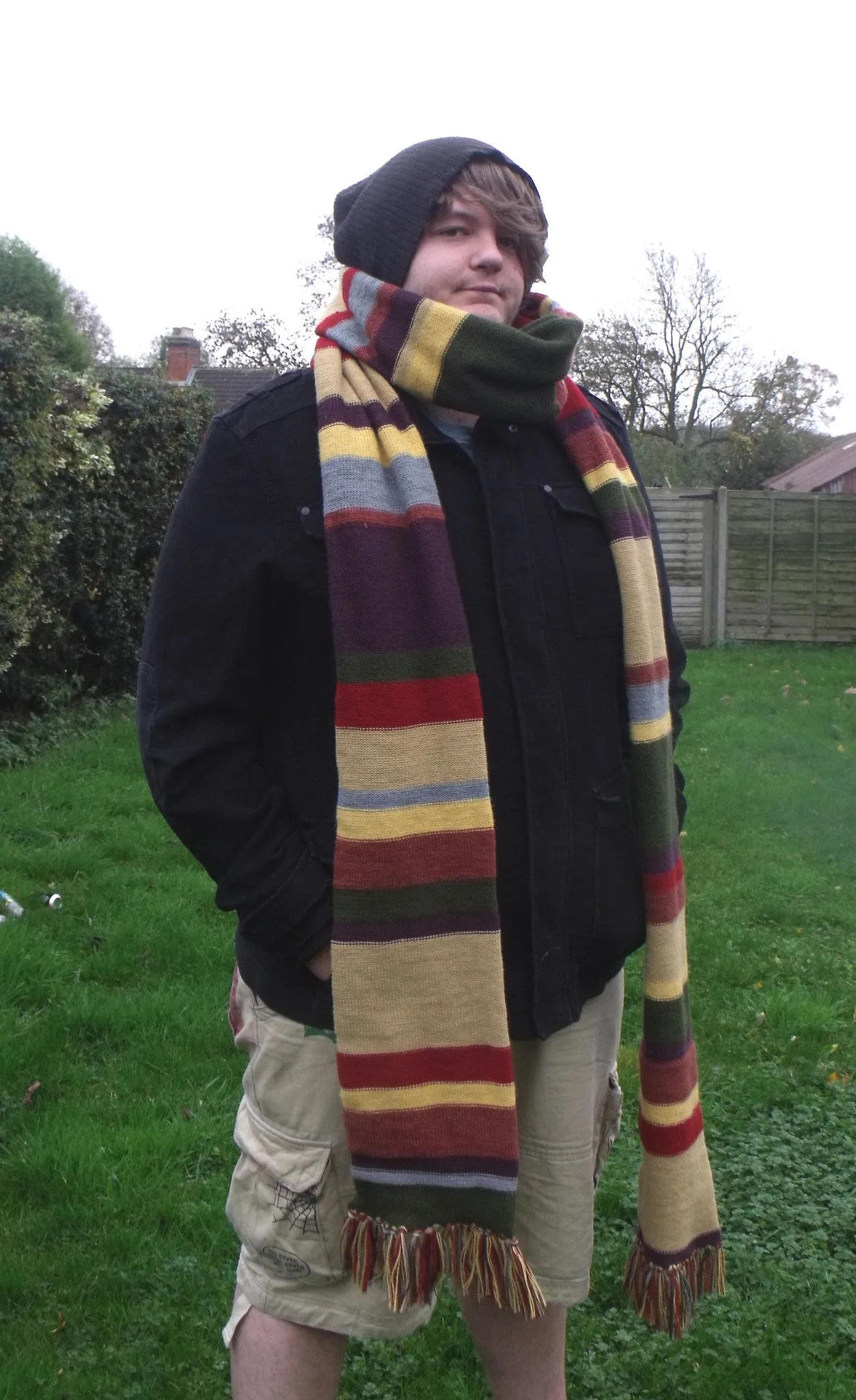 Dr Who, Handmade multi coloured scarf, 12ft in length, Tom Baker, Season 12