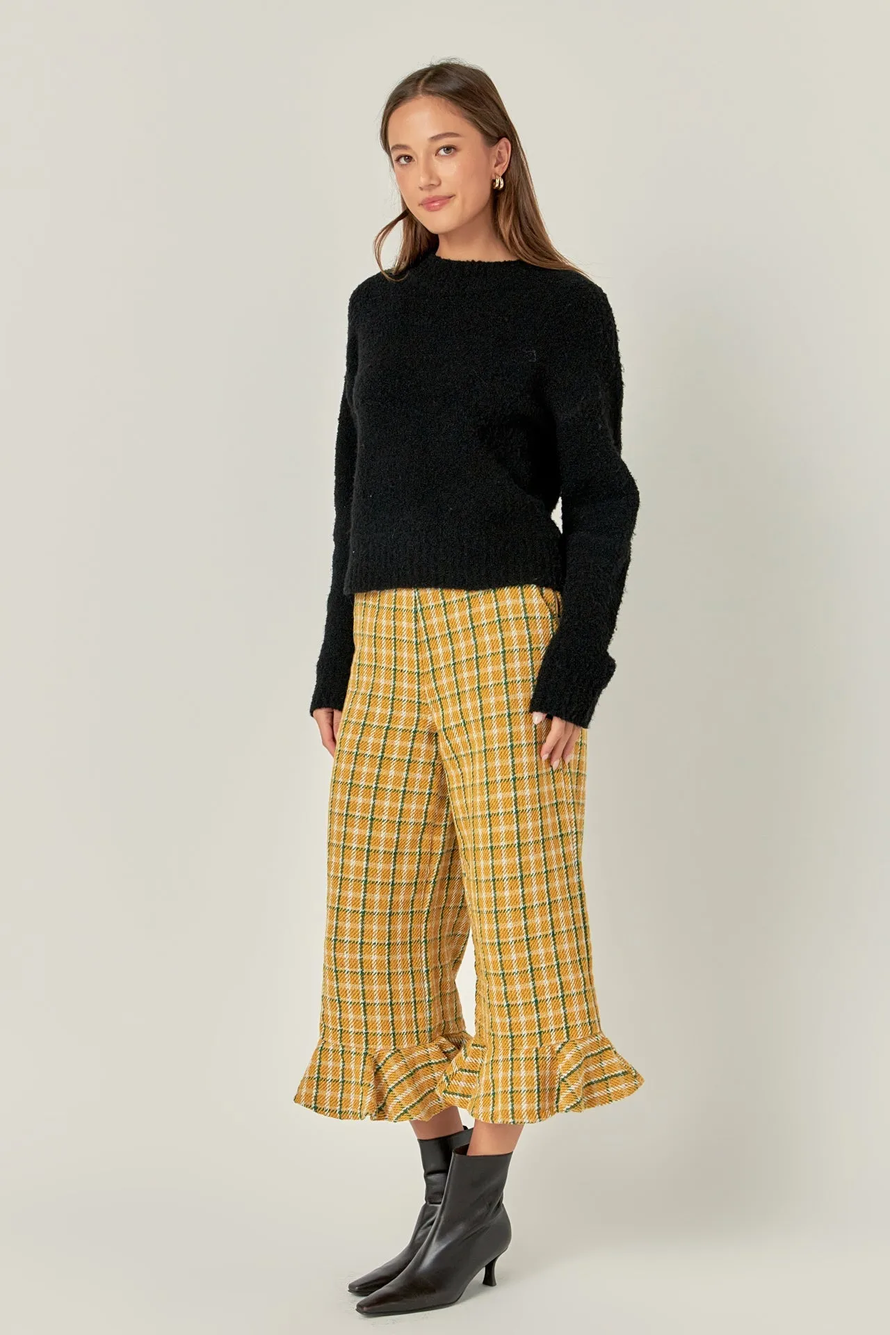 English Factory - Tweed Wide Leg Culotte Pants