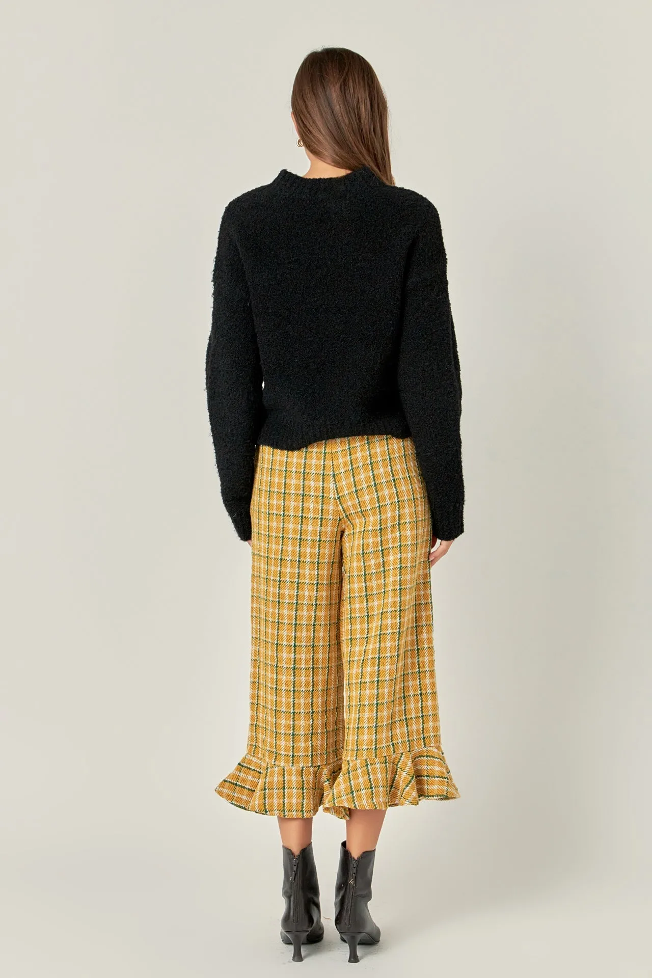 English Factory - Tweed Wide Leg Culotte Pants