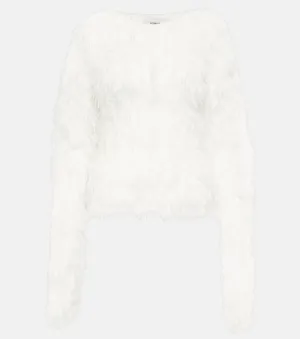 Fluffy knitted sweater Coperni, white