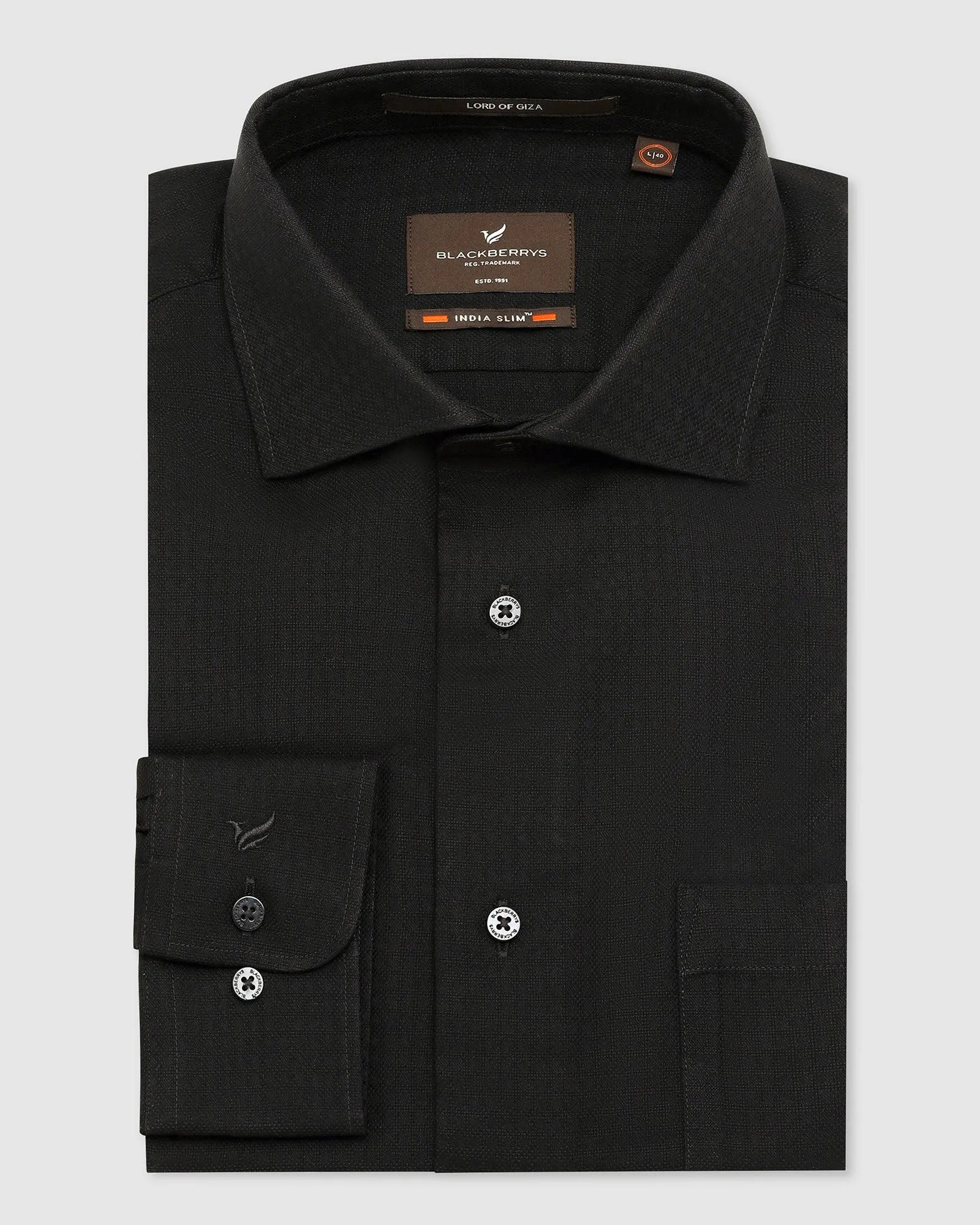 Formal Black Textured Shirt - Jen