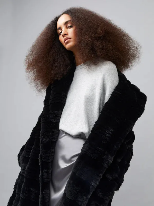 French Connection Daryn Faux Fur Coat-Blackout-70VAI