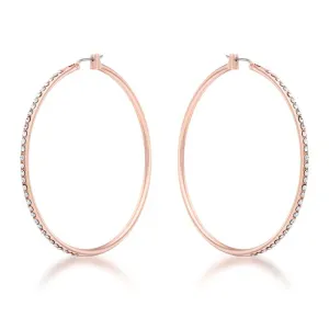 Gwen Large CZ Rose Gold Hoop Earrings