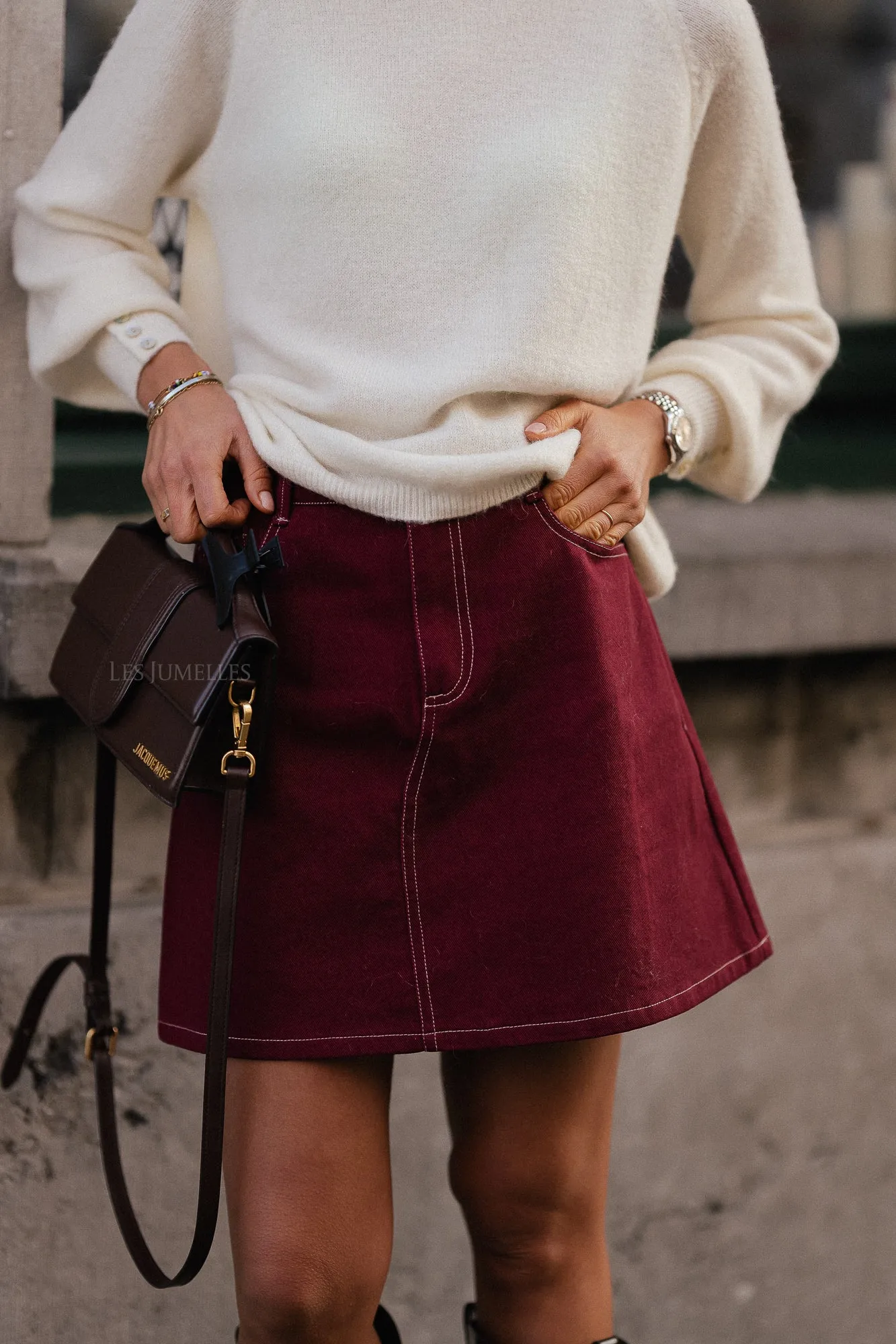 Jodie denim skirt plum