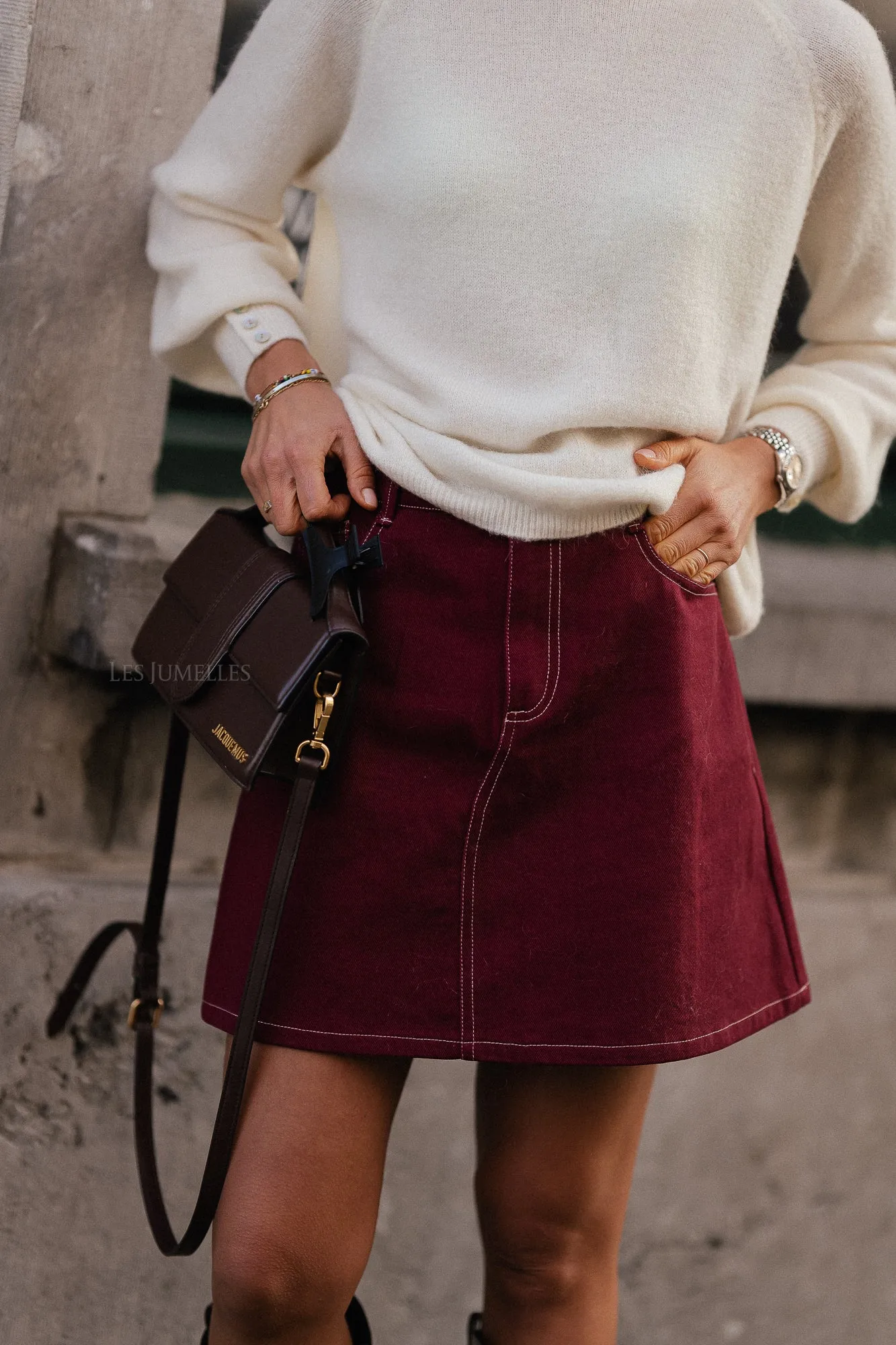 Jodie denim skirt plum