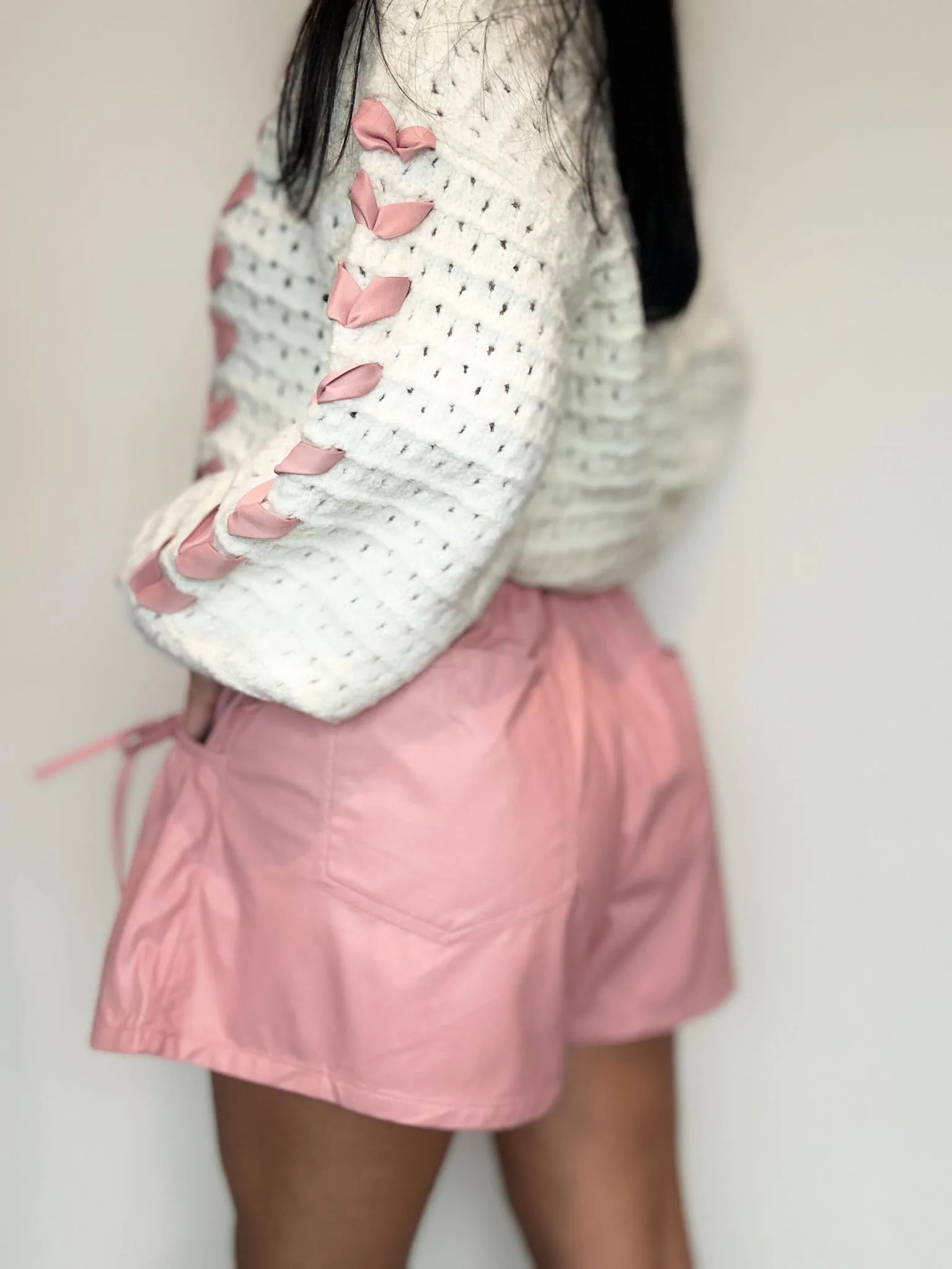 Just a Girl Pleated Shorts - Blush