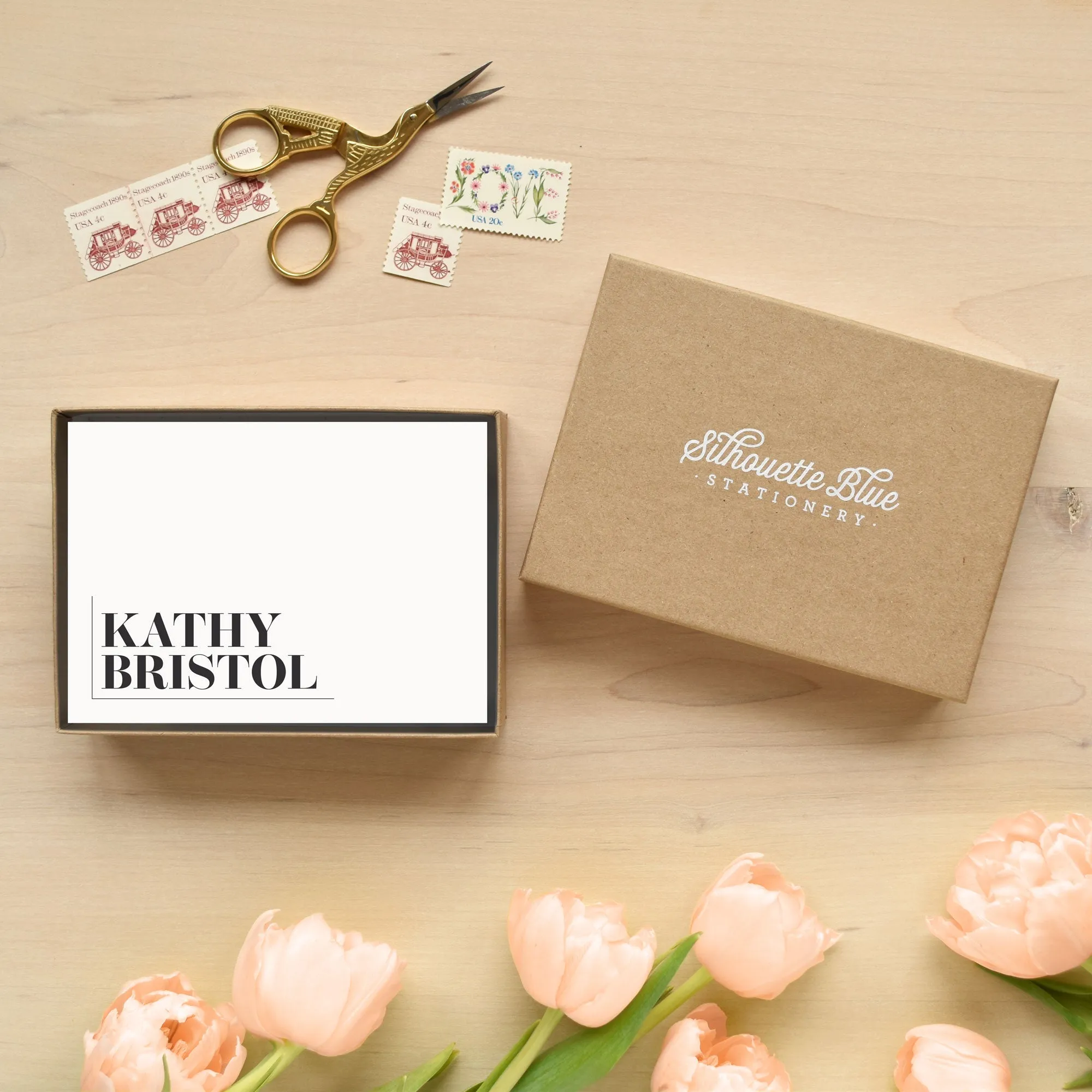 Justified Personalized Stationery