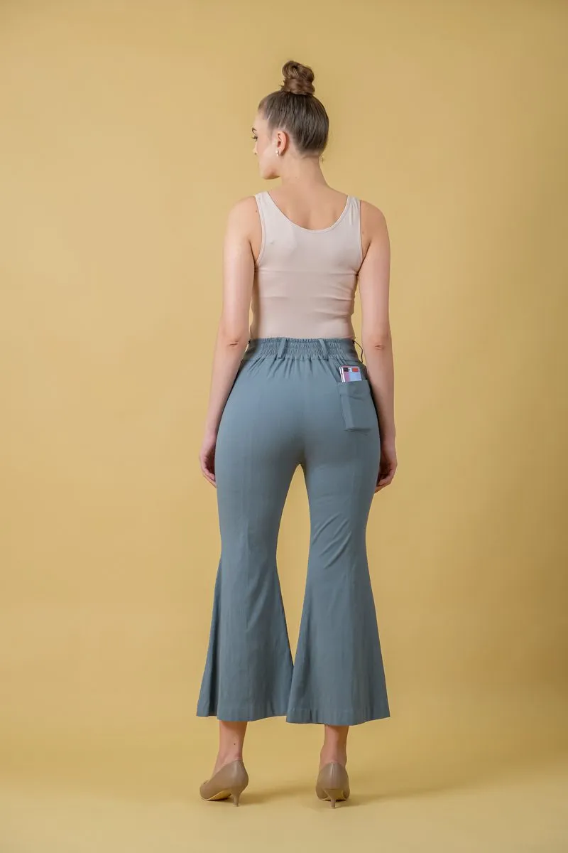 Ladies Grey Formal Bell Bottom Pants