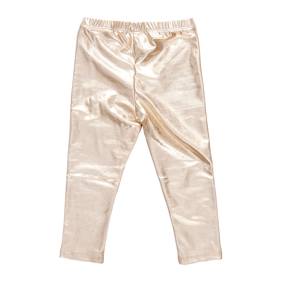 Lamé Legging, Light Gold