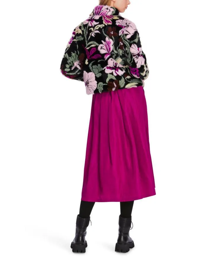 Marc Cain Floral Faux Fur Bomber Jacket