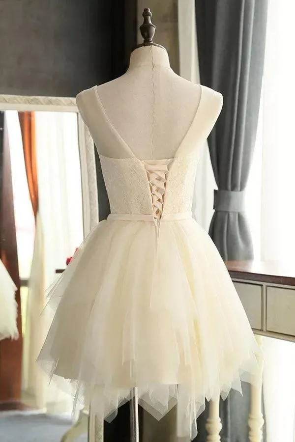 Mini Charming Tulle Short Prom Dresses Homecoming Dresses PG127