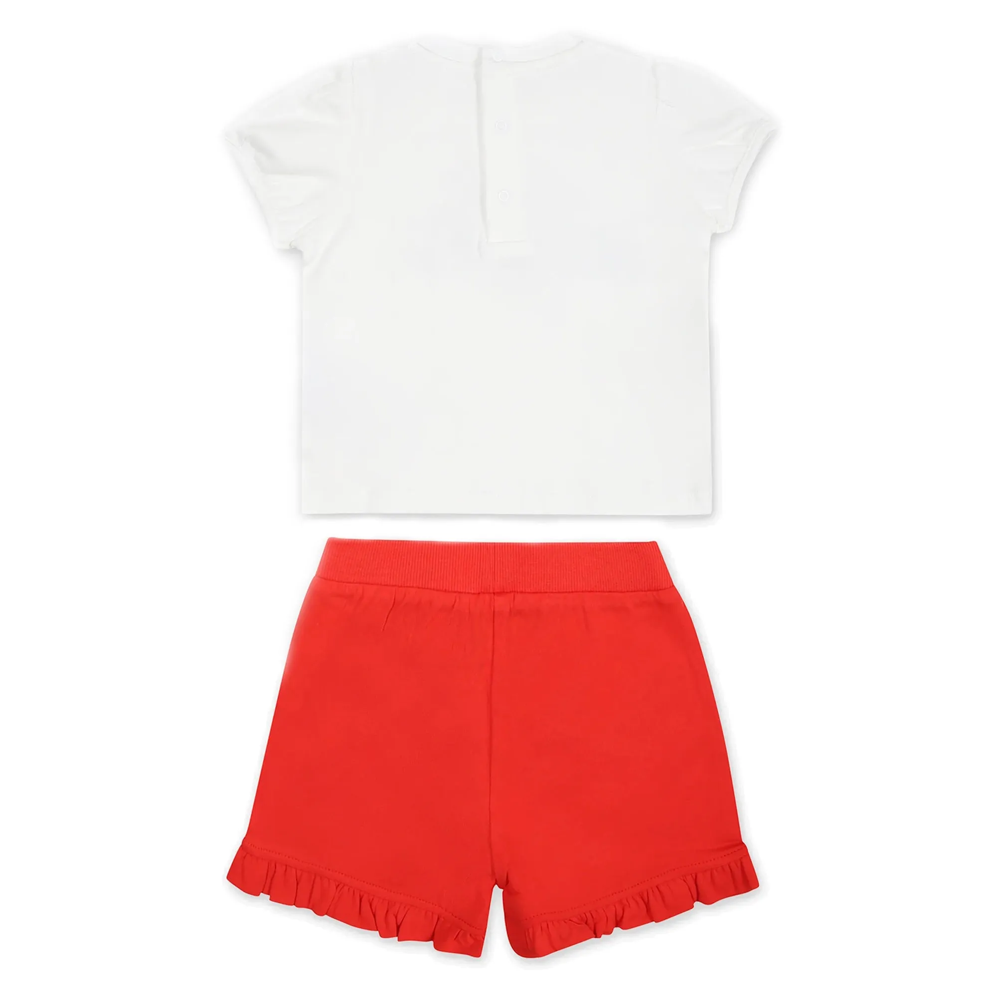 Moschino Baby Girls Jumping Bear White & Red Ensemble