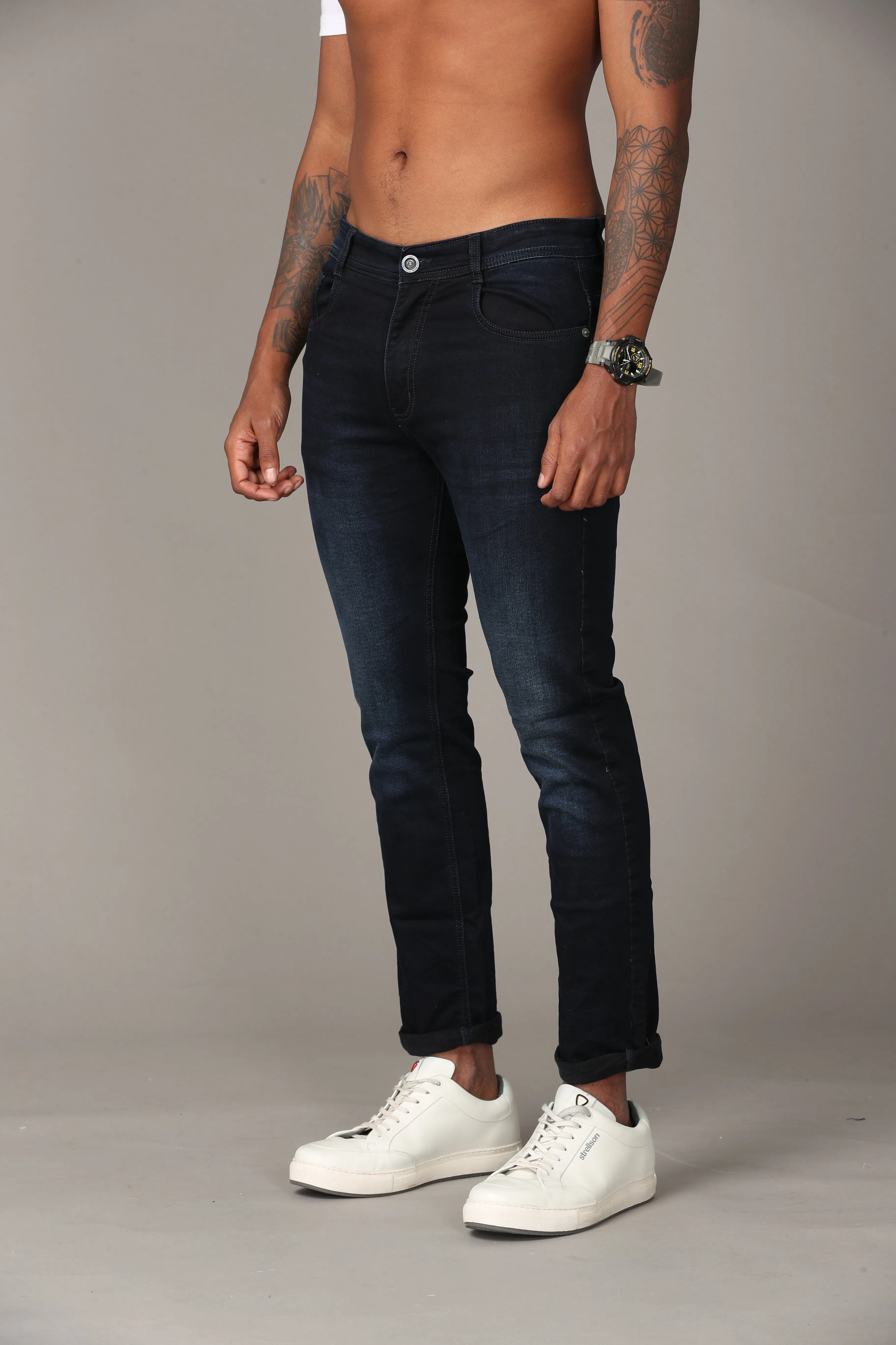 Navy Blue Denim Jeans