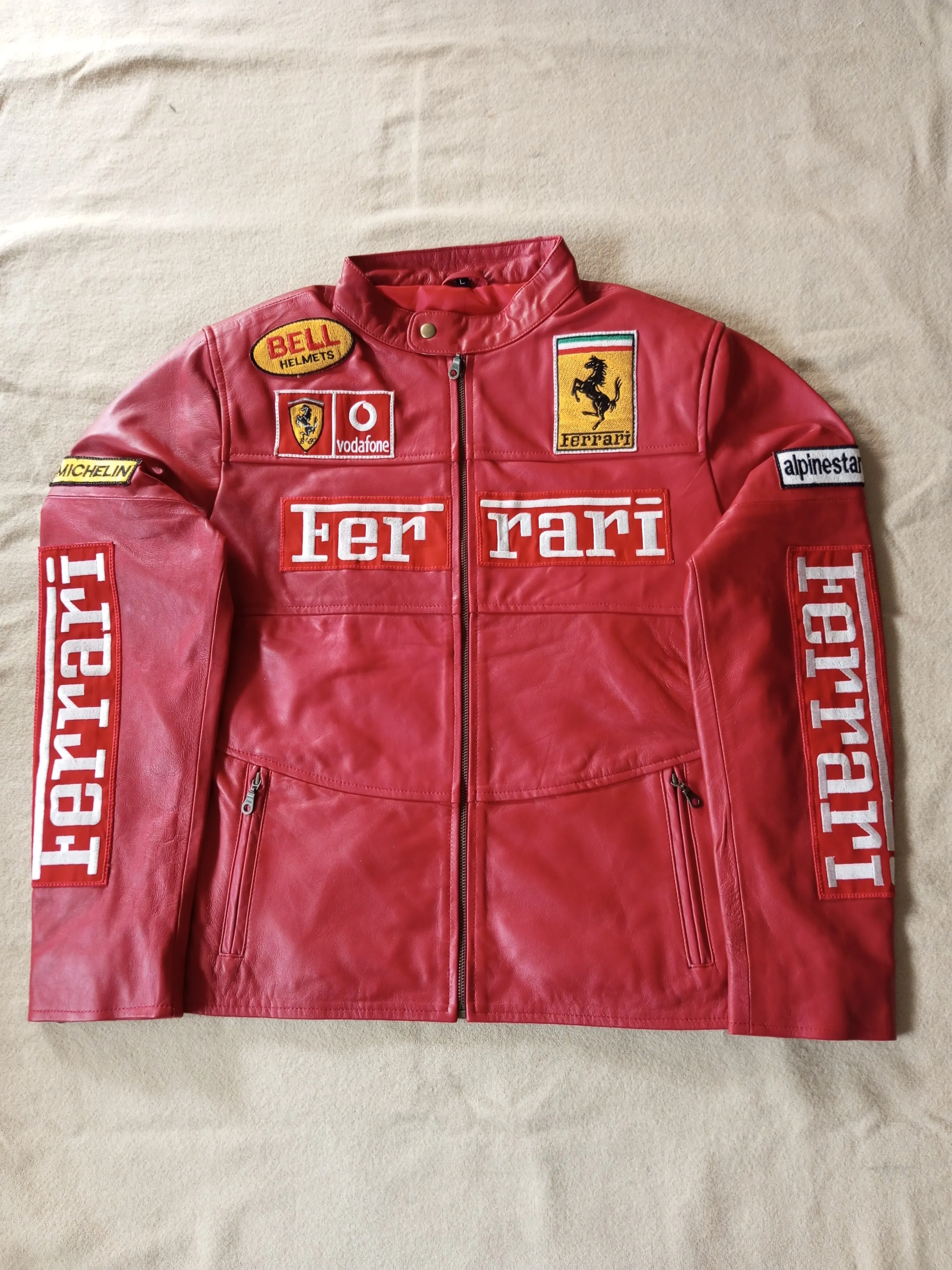 Red Ferrari Racing Leather Jackets 10 pcs