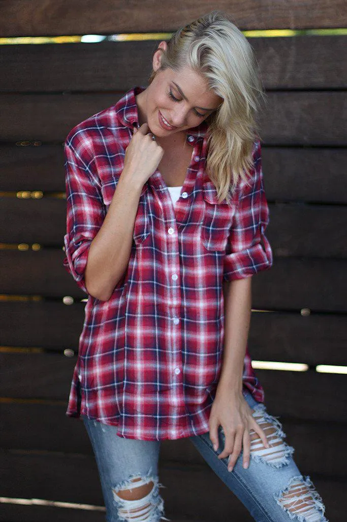 Red Plaid Top