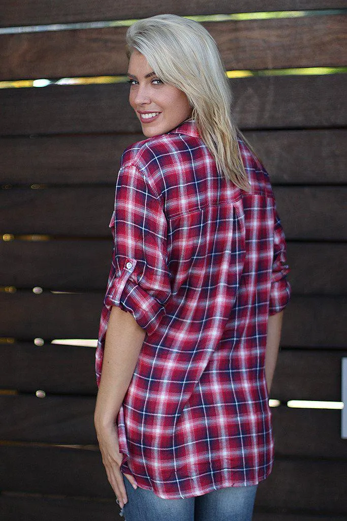 Red Plaid Top