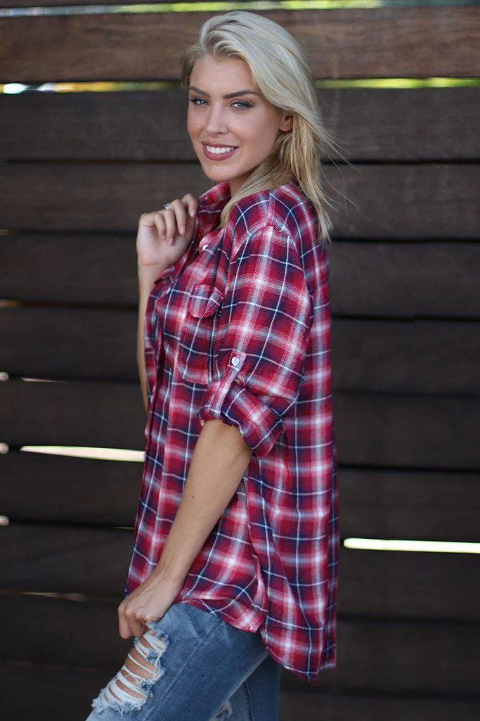 Red Plaid Top