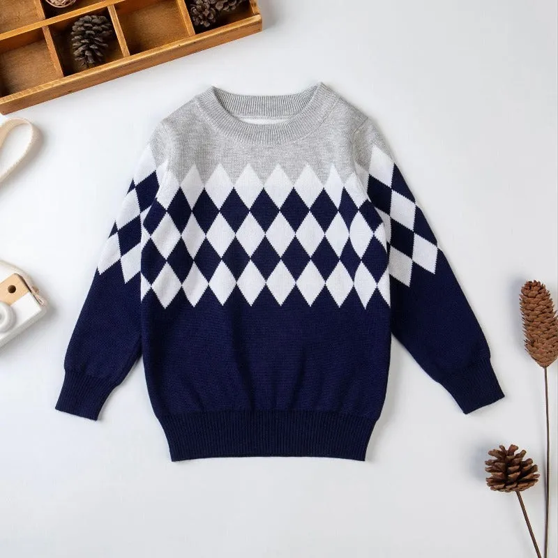 Rhombic lattice Children’s Soft Warm Sweaters