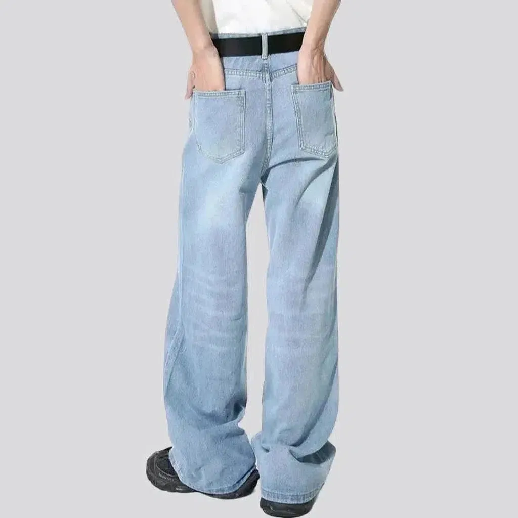 Sanded men's fashion jeans