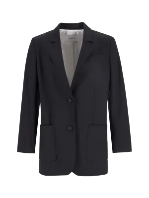 single-breasted longline wool blazer