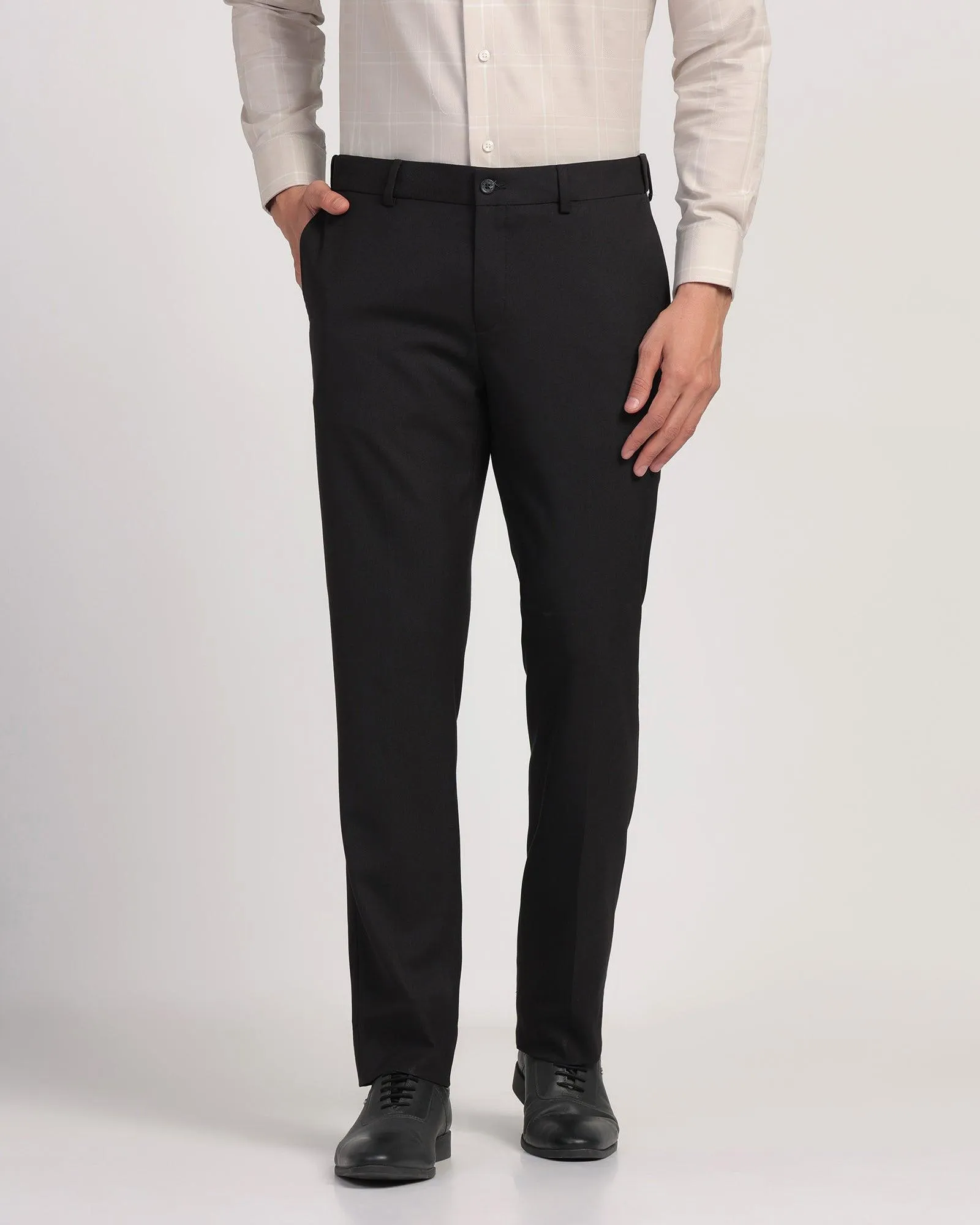 Slim Comfort B-95 Formal Black Textured Trouser - Passion