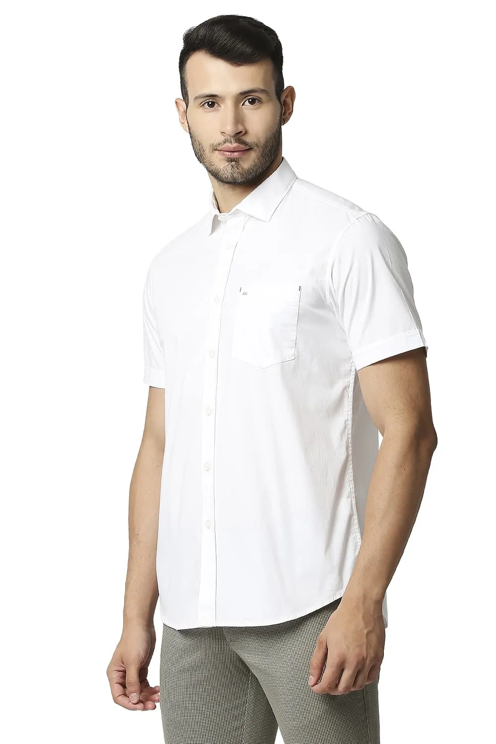 Slim Fit Poplin Stretch Halfsleeves Shirt