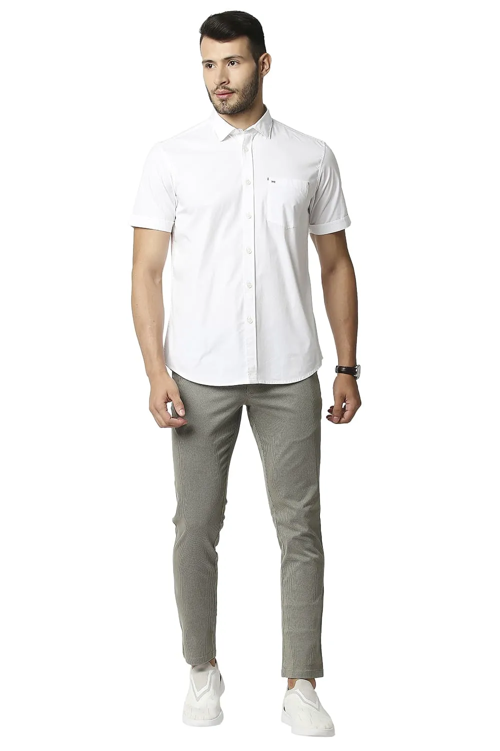 Slim Fit Poplin Stretch Halfsleeves Shirt